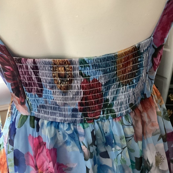 A6 - #281 Francesca's AUDREY PARKS LT BLUE FLORAL MAXI DRESS - Picture 5 of 11